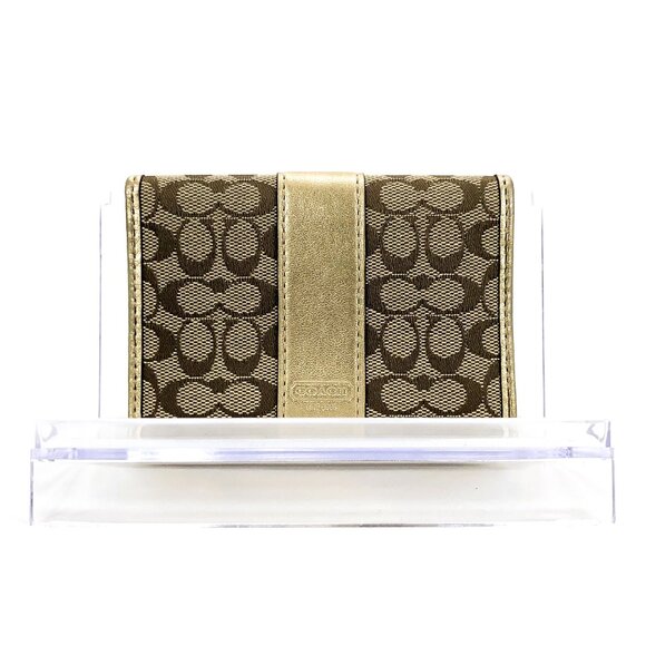 COACH Signature Monogram Wallet Card Holder w/Id Slot - Picture 1 of 10